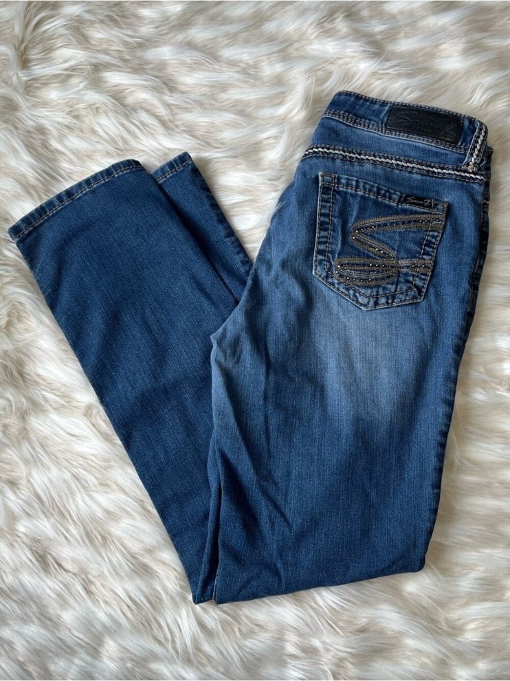 Seven7 Jeans Women's 10 Mid Rise Slim Fit Medium Wash
